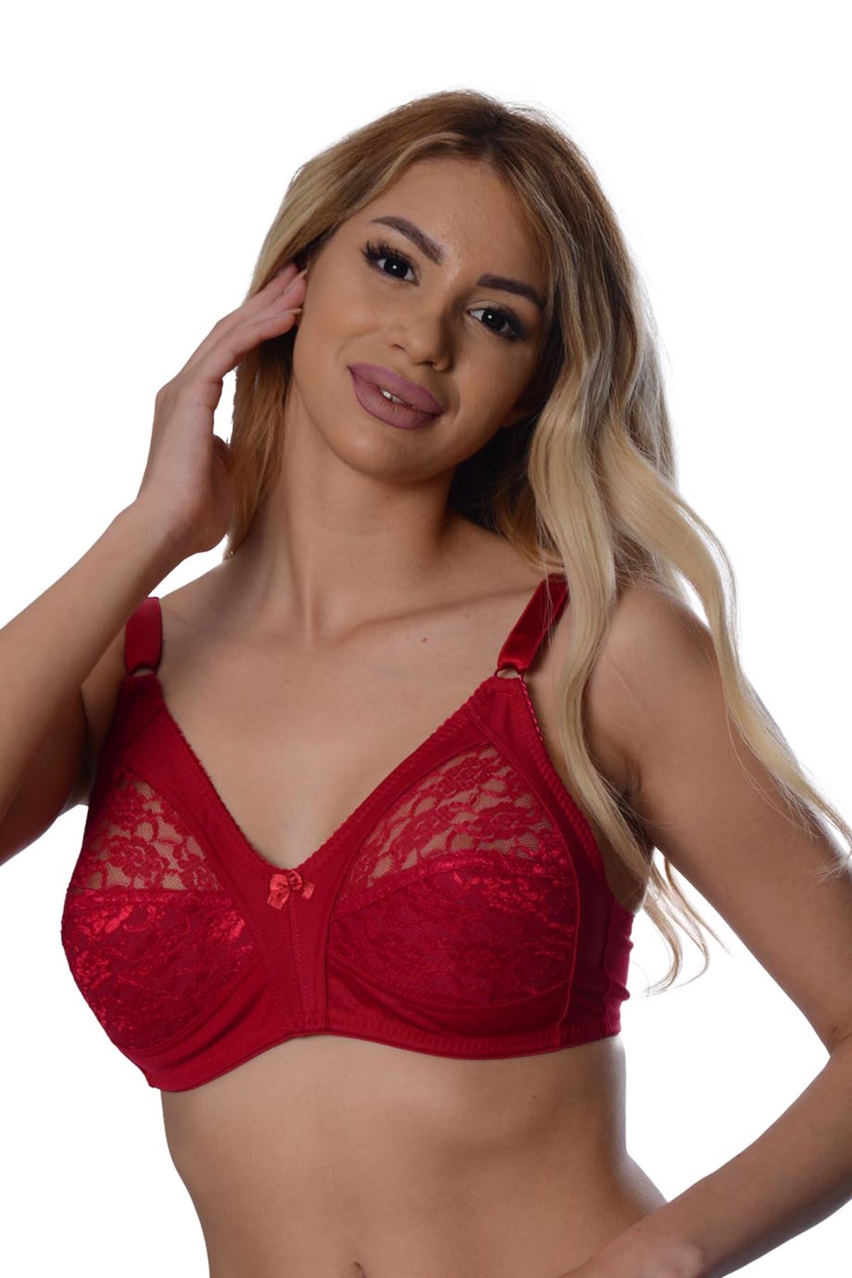 Bordo Dantelli Toparlayıcı Sütyen - 503 - Görsel 2