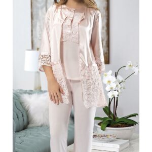 Pudra Penye Pijama Takımı - 1417